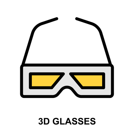 3D Glasses icon on white background, vector illustration.のイラスト素材