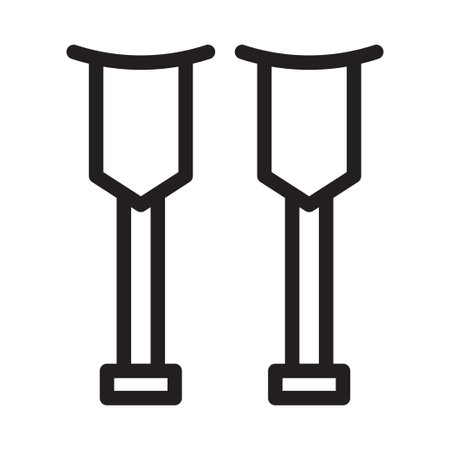 crutches icon for website design and desktop envelopment, development. Premium pack.のイラスト素材