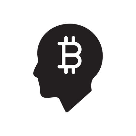 head bitcoinのイラスト素材