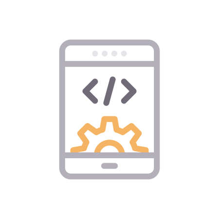 mobile icon for website design and desktop envelopment, development. Premium pack.のイラスト素材