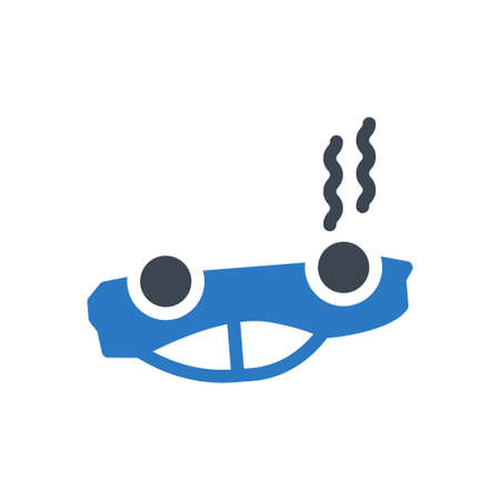 accident vector glyph color iconのイラスト素材
