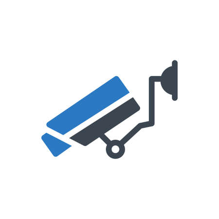 security camera vector glyph color icon