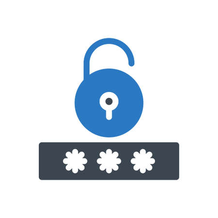 lock vector glyph color iconのイラスト素材