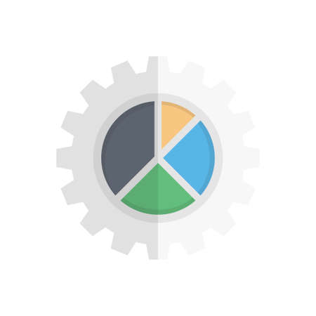 chart vector flat color iconのイラスト素材