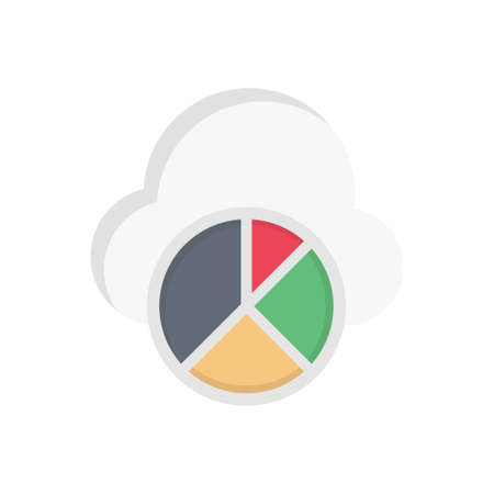 cloud vector flat color iconのイラスト素材