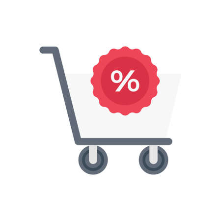 shopping vector flat color iconのイラスト素材