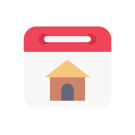 home vector flat color iconのイラスト素材