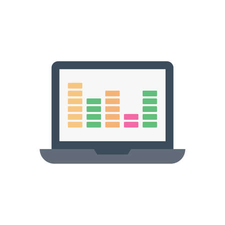 music vector flat color iconのイラスト素材