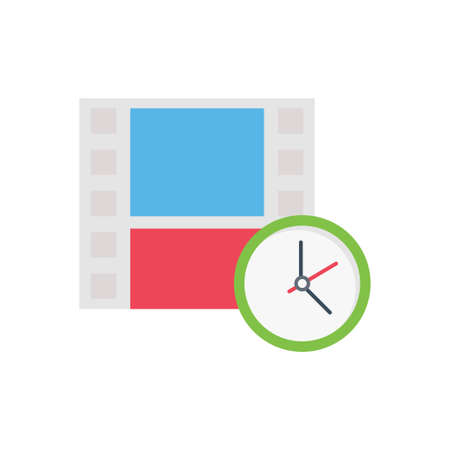 movie vector flat color icon