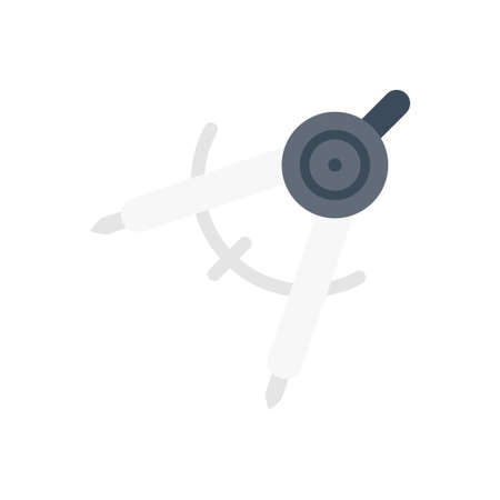 compass vector flat color icon