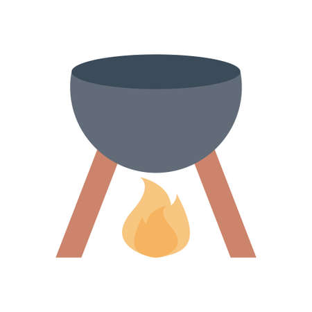 cooking vector flat color iconのイラスト素材