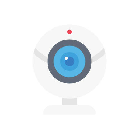 camera vector flat color icon