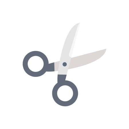 scissor vector flat color iconのイラスト素材