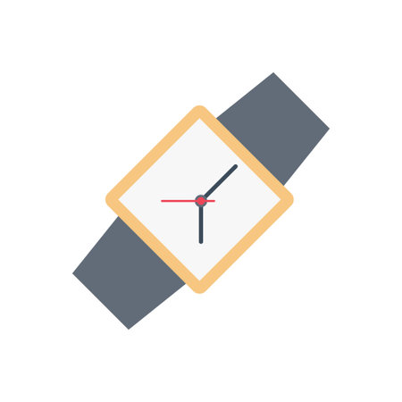 watch vector flat color iconのイラスト素材