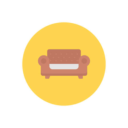 sofa vector flat color iconのイラスト素材