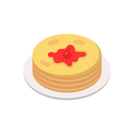 pancake vector flat color icon