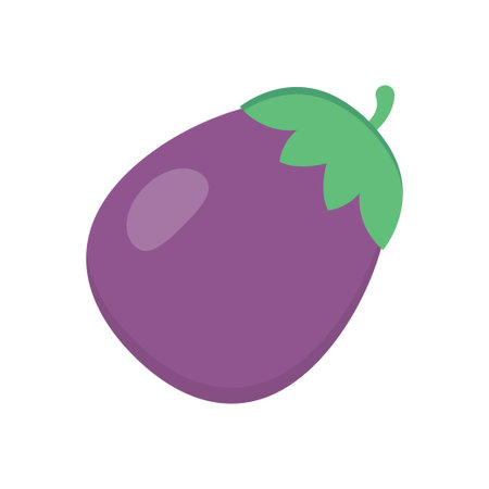eggplant vector flat color iconのイラスト素材