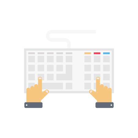 computer vector flat color iconのイラスト素材