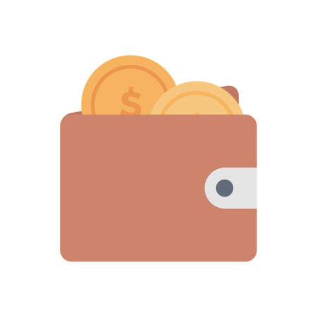 purse vector flat color iconのイラスト素材