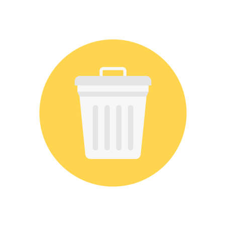 trash vector flat color iconのイラスト素材