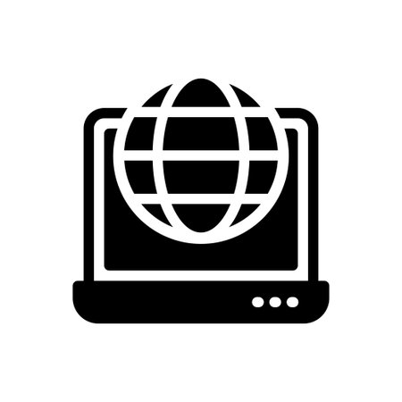 internet vector glyph flat iconのイラスト素材