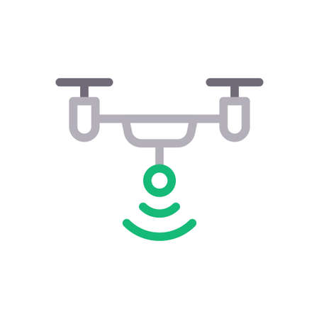 copter vector colour line iconのイラスト素材