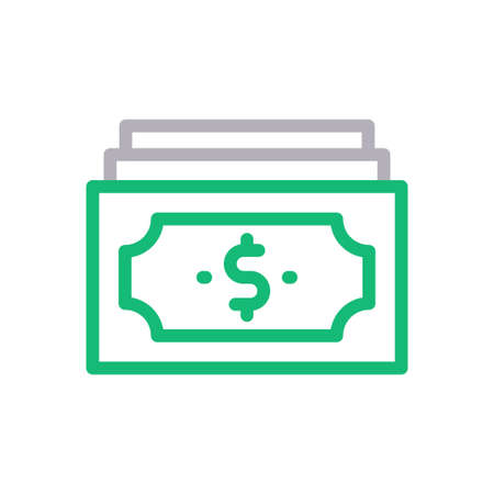 cash vector colour line iconのイラスト素材
