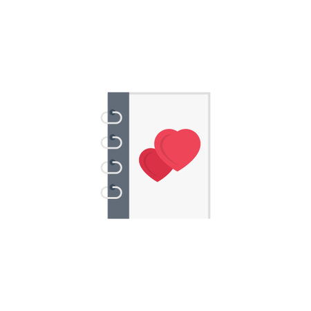 love diary vector flat colour iconのイラスト素材