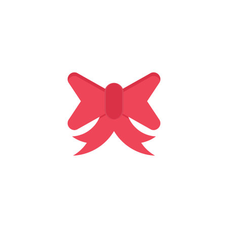 tie bow vector flat colour iconのイラスト素材