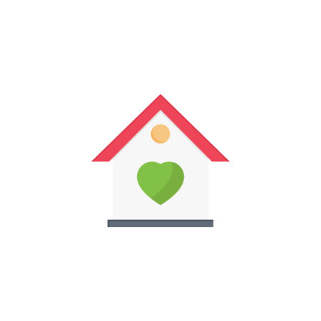 house vector flat colour iconのイラスト素材