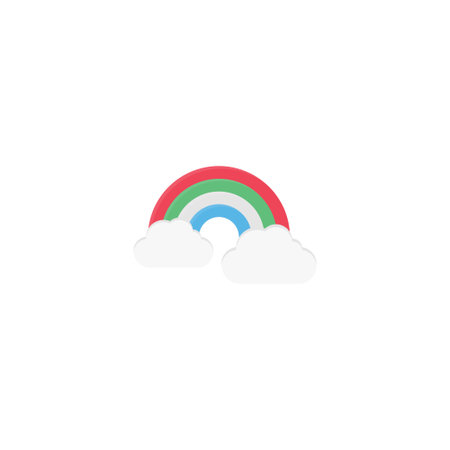 rainbow vector flat colour iconのイラスト素材