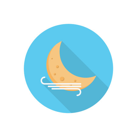 moon vector flat colour iconのイラスト素材
