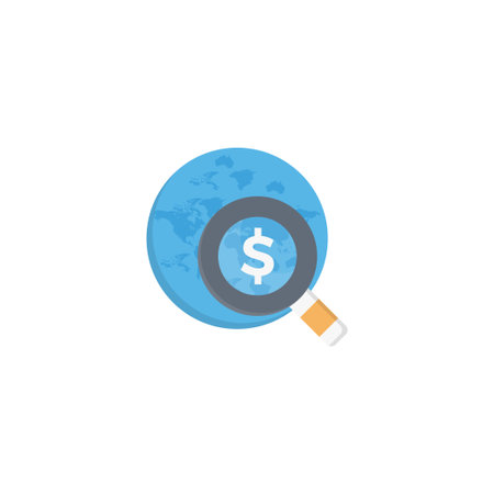 search dollar vector flat colour iconのイラスト素材