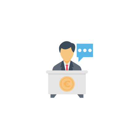 manager stock euro vector flat colour iconのイラスト素材