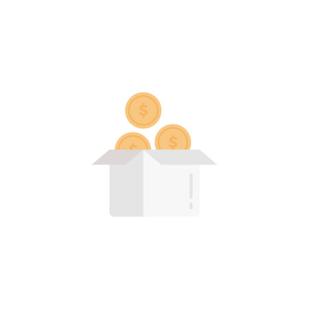 saving box vector flat colour iconのイラスト素材
