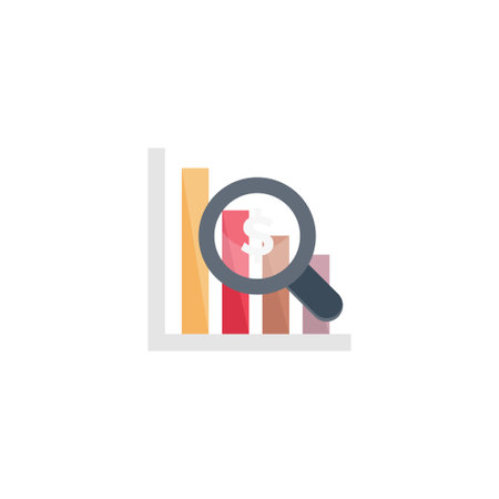 search growth vector flat colour iconのイラスト素材