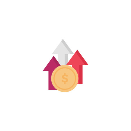 increase profit vector flat colour iconのイラスト素材