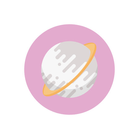 saturn vector flat colour iconのイラスト素材