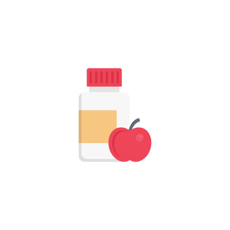 apple bottle vector flat colour iconのイラスト素材
