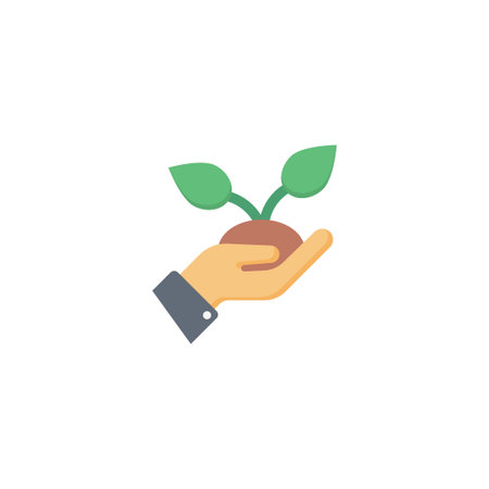 plant grow vector flat colour iconのイラスト素材