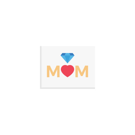 love MOM vector flat colour iconのイラスト素材