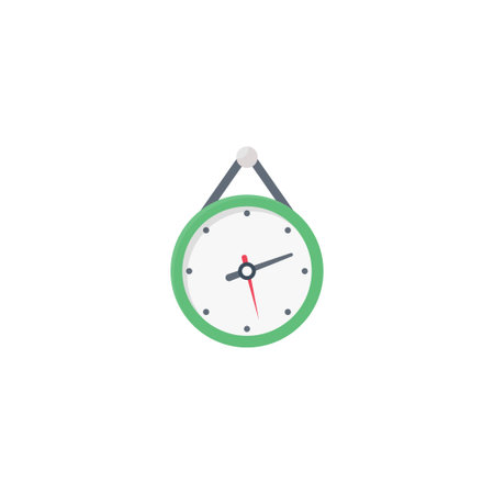 clock vector flat colour iconのイラスト素材