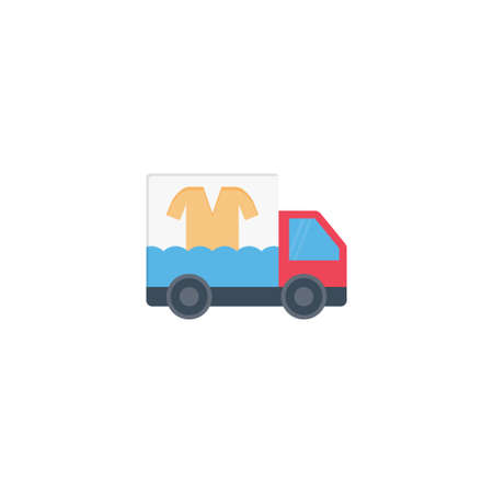 delivery vector flat colour iconのイラスト素材