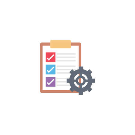 checklist vector flat colour iconのイラスト素材