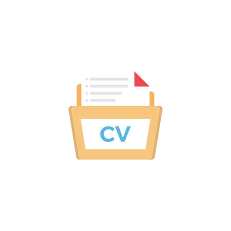 CV folder vector flat colour icon
