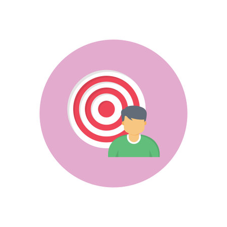 worker target vector flat colour iconのイラスト素材