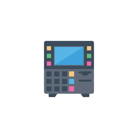 machine vector colour flat iconのイラスト素材