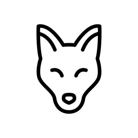 fox vector thin line iconのイラスト素材