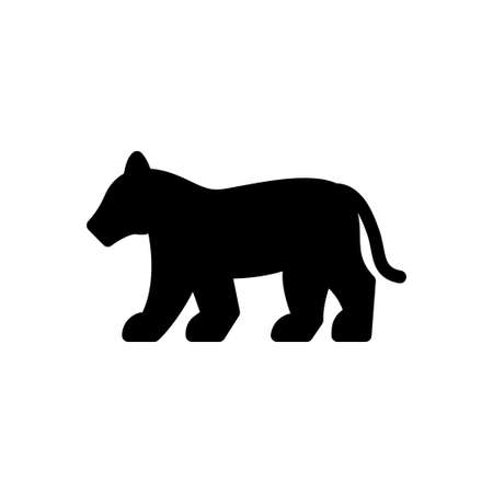 lion vector glyph flat iconのイラスト素材