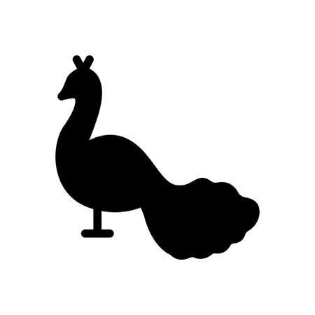 peafowl vector glyph flat iconのイラスト素材